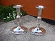 A pair of silver candlesticks tretårnet with oval foot height 15 cm refurbished 
stands as new 5000 m2 showroom