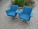 A pair of recliners rotary stokkel in blue wool in Danish design from the 1960s. 
The price for the pair is 4800 Dkr 5000 m2 showroom