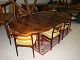 Dining table  in rosewood designed by Arne Vodder. 5000m2 showroom.
