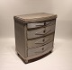 Gustavian grey painted chest of drawers with curved front and marbled topplate 
from the 1830s.
5000m2 showroom.
