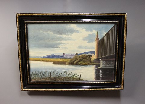 Oil painting of Danish nature signed L. Holm by Ludvig Holm b. 1884 - d. 1954.
5000m2 showroom.