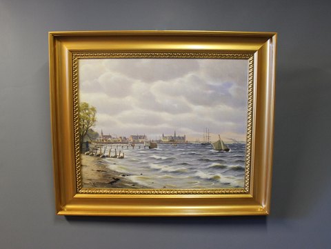 Maleri af Johan Neumann, motiv af Øresund, fra omkring 1910.
5000m2 udstilling.