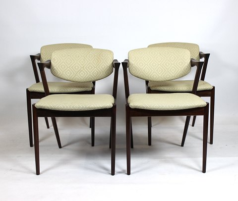 A set of 4 dining chairs, model 42,  by Kai Kristiansen and Schou Andersen, 
1960s.
5000m2 showroom.
