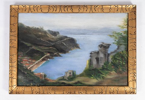 Oil painting with nature motif and gilded frame, without signature from the 
1890s. 
5000m2 showroom.