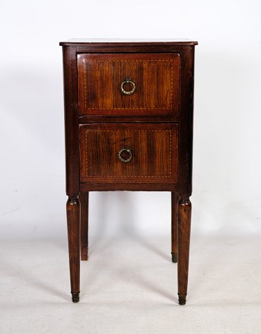 Side table, mahogany, walnut marquetry, original handle, 1860Great condition
