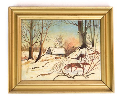 Painting, landscape with snow, 1930, 25.5x31
Great condition
