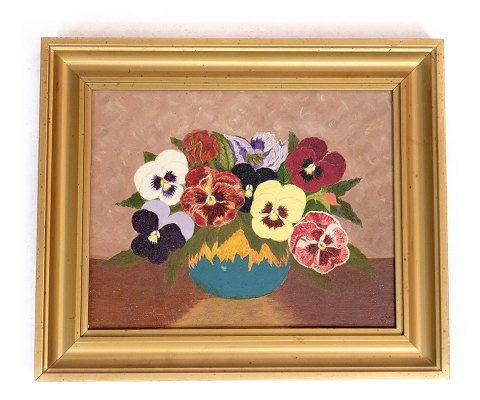 Painting, floral motif, colorful, 1950, 25.5x30.5
Great condition
