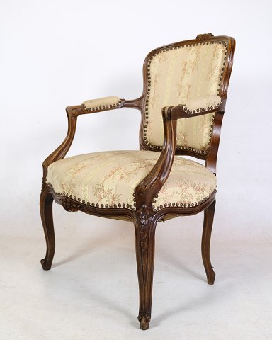 Neorococo armchairs - decorated fabric - dark wood - 1930s.