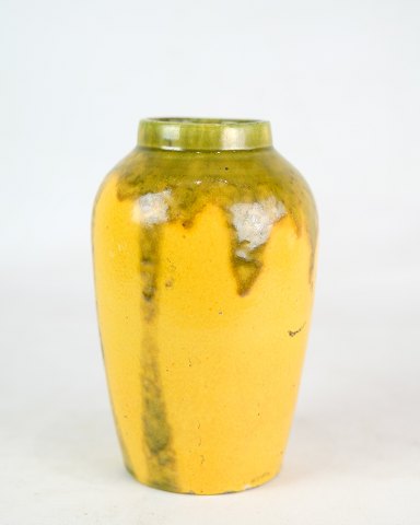 Vase - Ceramics - Yellow and greenish glaze - 1960Great condition