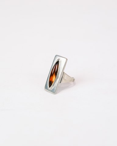 Vintage Ring - Model No: 230 - Pewter - Embellished With Amber - Jørgen Jensen - 
Pewter - 1960s
Great condition
