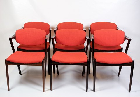 Set Of 6 Dining Table Chairs - Model 42 - Rosewood - Kai Kristiansen - Schou 
Andersen - 1960s
Great condition
