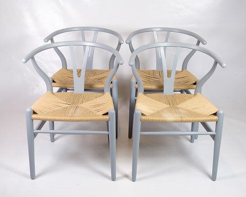 Set Of 4 Wishbone Chairs - Model CH24 - Painted In A Grey Color - Hans J. Wegner 
- Carl Hansen & Son
Great condition
