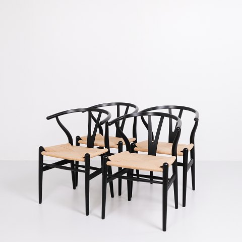 Set of Four Wishbone-Chairs - Model Ch24 - Soft Black - Hans J. Wegner - Carl 
Hansen & Son
