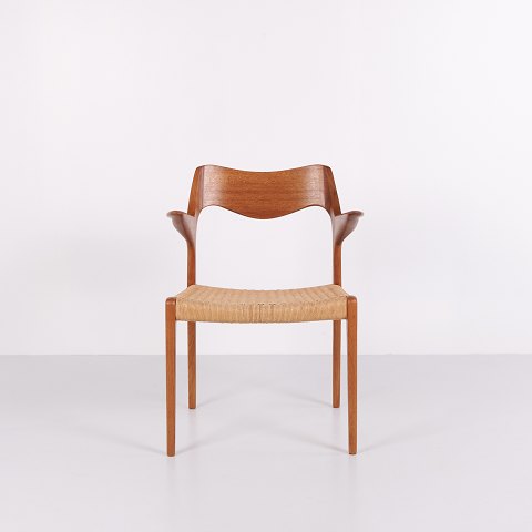 Dining Chair - Model 55 - Teak & Woven Seat - N.O Møller - J.L. Møllers Møbelfabrik - 1960s