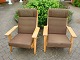 A pair of recliners high model designed by Hans Wegner GE 290 model in good 
condition 5000 m2 showroom