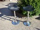 2 bar stools in chrome column with black leather seat of Danish design from 1970 
of 5000 m2 showroom