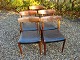 Rosewood chairs 5 pack with black leather Danish design from the 