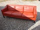 3 seater sofa in red leather Danish design from the 1960s super quality 5000 m2 
showroom