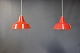 A pair of Classic red "Workshop"lamps by Louis Poulsen.
5000m2 showroom.