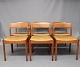 A set of six dining room chairs in teak and light brown leather by N.O. Møller 
and J.L. Moeller.
5000m2 showroom.