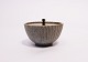 Ceramic bowl in light blue/turqouise colours and with brass lid by Arne Bang, 
no.: 118.
5000m2 showroom.