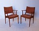 Set of 2 arm chairs in teak and pale pink suede by Johannes Andersen and Ulum 
Furniture Factory, 1960s.
5000m2 showroom.