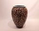 Large stoneware floor vase by the artist Per Weiss from the 1980s. The vase is 
decorated in dark brown and white glaze.
5000m2 showroom.