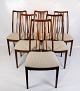 Set of Six Dining Chairs - Rosewood - Light Wool - Danish Design - 1960