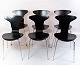 A set of 6 Munkegaard Dining Room Chairs - Black - Arne Jacobsen - 1955