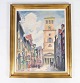 Oil painting with city motif and gilded frame, signed JVR from the 1940s.
5000m2 showroom.
