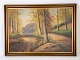 Oil painting with nature motif and wooden frame, signed Højby from the 1930s. 
5000m2 showroom.