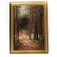 Painting on canvas with forrest motif and gilded frame, signed A. Toftlind 1950. 

5000m2 showroom.