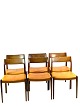 A set of six dining chairs, model 75, in rosewood and patinated leather designed 
by N.O. Møller from the 1960s. 
5000m2 showroom.
Great condition
