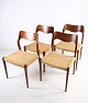 4 dining chairs, model 71, N.O. Møller, teak, designed 1951
Excellent condition
