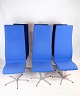Set of 6 oxford chairs, Arne Jacobsen, Fritz Hansen, Blue fabricGreat condition