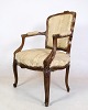 Neorococo armchairs - decorated fabric - dark wood - 1930s.