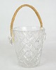 Ice bucket - crystal Glass - Wicker Handle - 1930Great condition