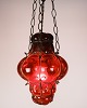 Lamp/Grid Pendant - Ruby Red Glass - Venetian Style - 1950s
Great condition
