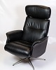 Lounge Chair - Black Leather - Aluminum Swivel - 1970s
Great condition
