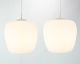 Set of 2 Pendants - Matte Glass - White Suspension With White Fabric Cord - Fog 
& Mørup
Great condition
