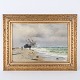 Marine Painting - Oil Painting On Canvas - Holger Lübbers - Signed - Denmark - 
19th Century
