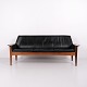 Three-Seater Sofa Model "Senior" in Rio Rosewood and Original Black Leather by Steen Østergaard for Jason Møbler, 1960s