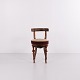 Small Piano Stool in Polished Walnut with Marquetry from 1880