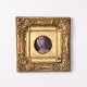 Portrait Painting on Board with Ornate Gilt Frame from the 1880s