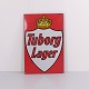 Tuborg Lager enamel sign with royal crown in red and white