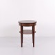 Round mahogany side table with lower shelf, Danish cabinetmaker work from the 1920s