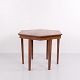 Antique hexagonal side table in mahogany with marquetry from the 1880s