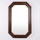 Rectangular Mirror with Carved Dark Oak Frame from the 1940s