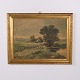 Landscape Painting on Board with Sheep in Gilt Frame 37.5 x 47.5 cm