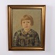 Portrait Painting on Canvas of a Girl in Gilt Frame 58.5 x 47 cm